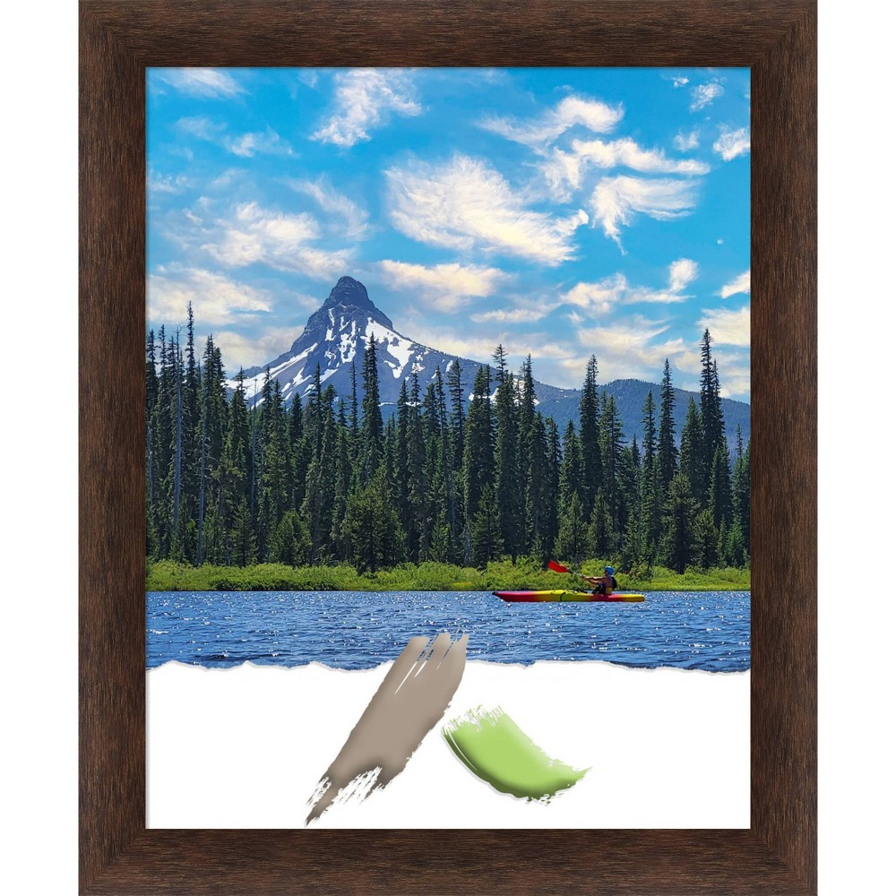 Photos - Photo Frame / Album 16"x20" Opening Size Narrow Wood Picture Frame Art Warm Walnut - Amanti Art: Modern Style, Wall Mount, Acrylic Glazing