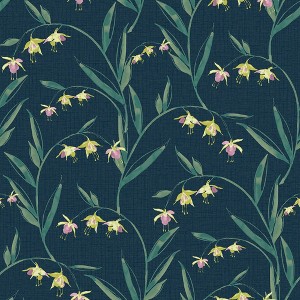 Laura Ashley Fulwell Fuchsia Midnight Seaspray Wallpaper - 1 of 4