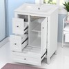 24" Bathroom Vanity with Sink, Adjustable Shelf, 3 Drawers, and Glossy White Finish – Freestanding MDF Cabinet,Storage Organizer - 3 of 4