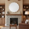 White 36 inch Wavy Round Solid Wood Frame Decorative Mirror,For Bedroom, Bathroom, Living Room, Entryway - 2 of 4