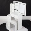 CAVINAS 29.2" Dressing Table with Mirror Modern Corner Makeup Vanity Large Storage Dressing Table for Bedroom - 2 of 2