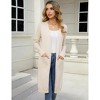 Women's Long Open Front Cardigan with Pockets - Lightweight Knit Duster with Side Slits - 2 of 4