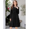 Women Casual Summer Dress Tie V Neck Ruffle Sleeveless Drawstring Waist A-Line Swing Midi Dress - 2 of 4