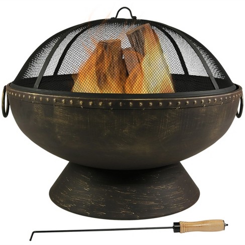 Backyard Large Fire Pit Bowl, Round Grate For Outdoor Fire Pits