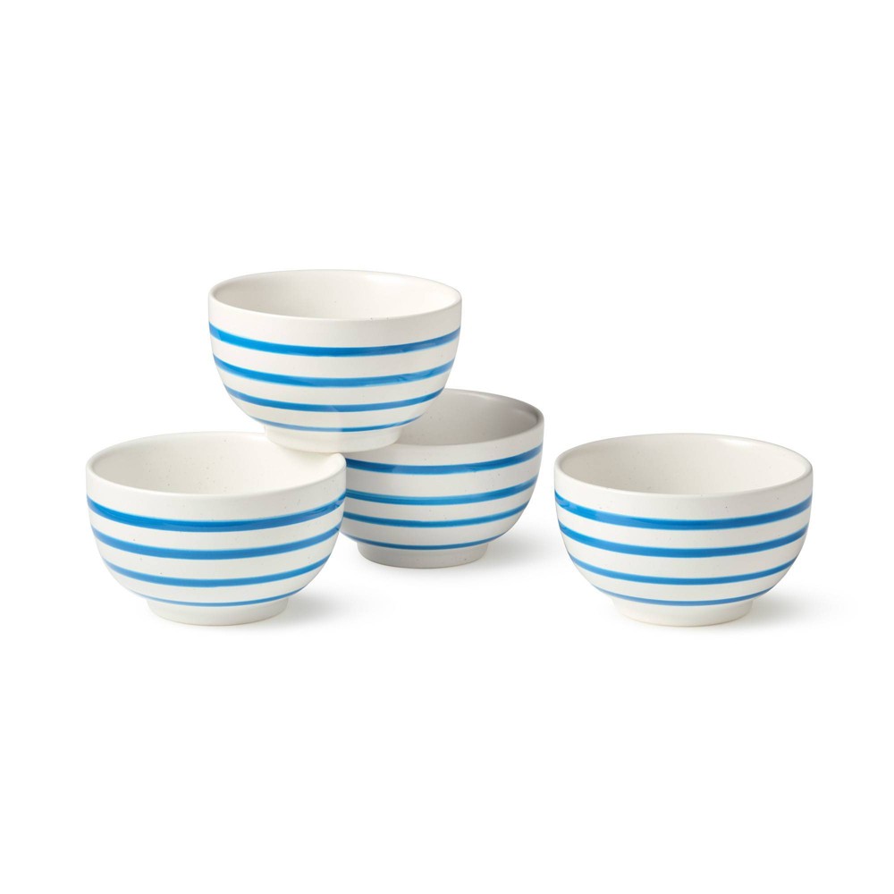 Certified International (Set of 4) 20oz Ice Cream Bowls Dockside Blue