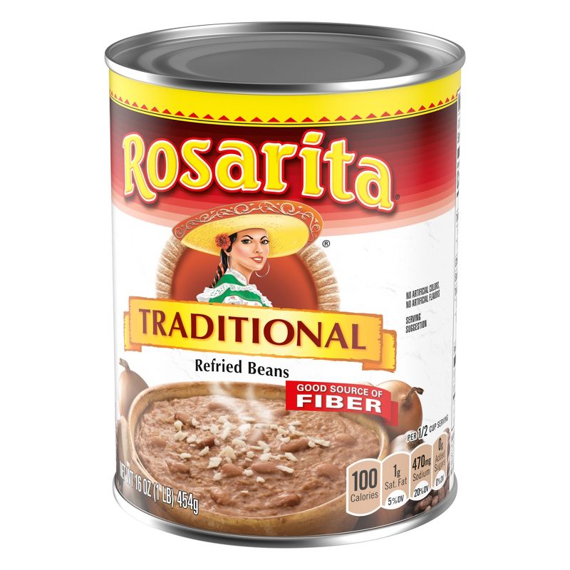 Rosarita Traditional Refried Beans - 16oz, 3 of 5
