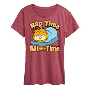 Women's - Garfield - Nap Time All The Time Short Sleeve Graphic T-Shirt - 1 of 4
