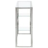 vidaXL Console Table Silver Stainless Steel and Tempered Glass - 3 of 4
