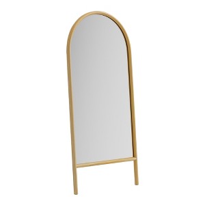 HomeRoots 71" Natural Solid Wood Arch Freestanding Framed Full Length Mirror - 1 of 4
