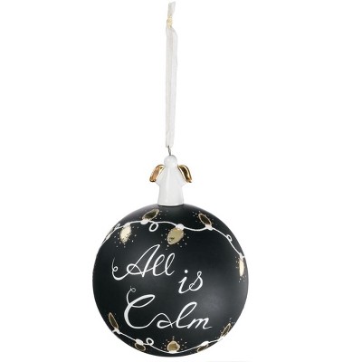 Sullivans All Is Calm Ball Ornament 5.5"H Black