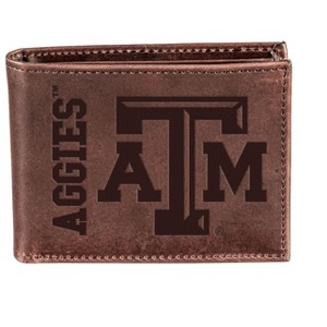 Evergreen NCAA Texas A&M Aggies Brown Leather Bifold Wallet Officially Licensed with Gift Box - 1 of 1