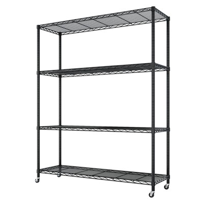 SEVOBAL Utility Storage Shelves Durable Steel Wire Shelf with Locking Casters for Home and Commercial Use, Silvery, 46.85"*18.5"*5.51"
