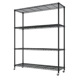SEVOBAL Utility Storage Shelves Durable Steel Wire Shelf with Locking Casters for Home and Commercial Use, Silvery, 46.85"*18.5"*5.51" - 1 of 4