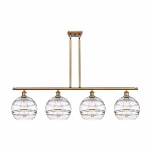 Rochester - 4 Light Stem Hung Island In Industrial Style-12.13 Inches Tall and 48.25 Inches Wide - 1 of 1