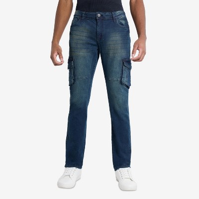 X RAY Men's Slim Fit Cargo Pocket Denim Jeans
