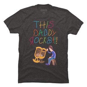 Men's Design By Humans Cute This Daddy Rocks The Baby By walrusindsutries T-Shirt - 1 of 2