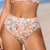 Women's Peach Blossom Floral Pattern High-Waisted Bikini Bottoms - Cupshe - 3 of 4
