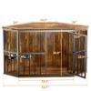 LOVMOR Furniture Dog Crate Corner, Dog Kennel Corner Wooden End Table with Bowl, Indoor Pet Crates Corner Side Table for Dogs - 3 of 4