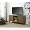 60" MDF Laminate TV Stand with Two Framed Panel Doors, Three Shelves, Cable Management, Walnut Finish, Nickel Hardware for Living Room and Bedroom - 3 of 4