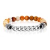 West Coast Jewelry Men's Earth Agate Stone and Buddha Beads Steel Stretch Bracelet (8mm) - 3 of 3