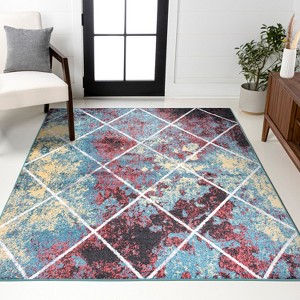 Cole Minimalist Diamond Trellis Area Rug - JONATHAN Y - 1 of 4