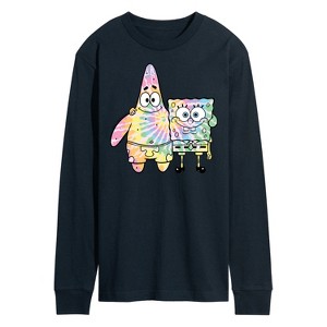 Men's - SpongeBob SquarePants - SpongeBob & Patrick Tie Dye Long Sleeve Graphic T-Shirt - 1 of 4