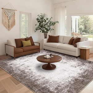 Large Rug Washable Rug with  Soft Non Shedding Floor Covering, Low Pile Thin Foldable Mat, Indoor Carpet for Open Spaces Office - 1 of 4