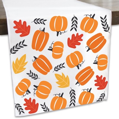 Big Dot of Happiness Fall Pumpkin - Halloween or Thanksgiving Party Dining Tabletop Decor - Cloth Table Runner - 13 x 70 inches