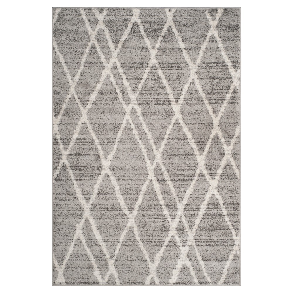 5'1inx7'6in Ramsey Diamond Area Rug Ivory/Silver - Safavieh