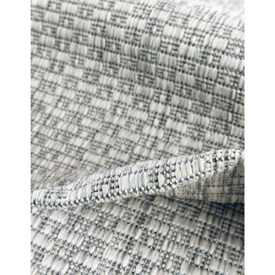 Light Gray Synthetic 9' x 12' Outdoor Rectangular Rug