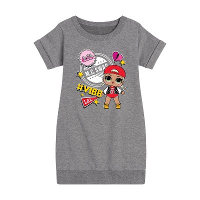 Girls' - LOL Surprise! - M.C. Swag Vibe Graphic Short Sleeve Fleece Dress