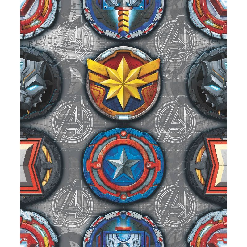 Avengers Emblems Peel and Stick Kids&#39; Wallpaper Red/Yellow/Gray - RoomMates, 1 of 9