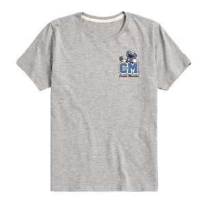 Boys' - Sesame Street - Cookie Monster Collegiate Short Sleeve Graphic T-Shirt - 1 of 4