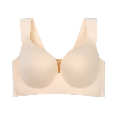 Agnes Orinda Women' S Plus Size Wireless Full Coverage 5 Hooks High Support  Adjustable Straps Bralettes Nude 42d : Target