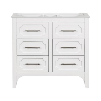 NicBex Bathroom Vanity without Sink/with Sink,Modern Style Bathroom Sink Vanity with 4 Drawers,36" Bathroom Sink Cabinet,White
