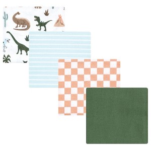 Luvable Friends Hudson Baby Flannel Receiving Blankets 4pk - 1 of 2