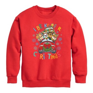 Boys' - Paw Patrol - I Brake For Christmas Graphic Long Sleeve Fleece Sweatshirt - 1 of 4
