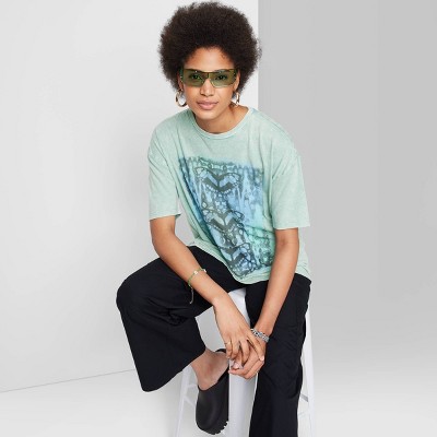 Women's Elbow Sleeve Oversized Graphic T-shirt - Wild Fable™ Aqua Blue Xs :  Target