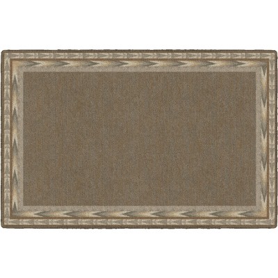 Photo 1 of 2'5"x3'8" Rectangle Indoor and Outdoor Solid Nylon Accent Rug Brown 