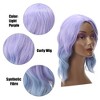 Unique Bargains Women Curly Shoulder Length Human Hair Wigs 14" with Wig Cap - 4 of 4