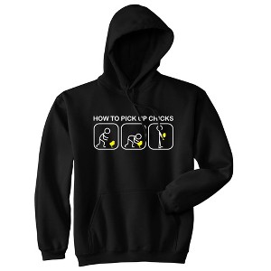 How to Pick Up Chicks Adult Hoodie Funny Holiday Sunday Gift Hooded Sweatshirt - Crazy Dog Hoodie - 1 of 4