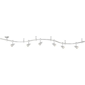 Pro Track Ali 6-Light Heads LED Ceiling Track Light Fixture Kit Dimmable Monorail Silver Brushed Nickel Finish Modern Kitchen Bathroom 108" Wide - 1 of 4