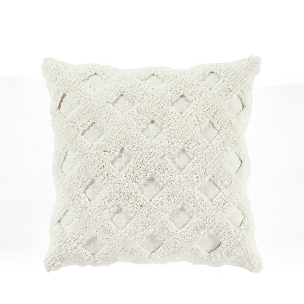 Photos - Pillowcase 20"x20" Oversize Tufted Diagonal Family-Friendly Square Throw Pillow Cover