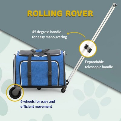 Small Blue and White Rolling Airline Approved Pet Carrier