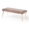 Dining Bench, Upholstered Bench, Patterned Faux Plush, Tapered Gold-finished Iron Legs Upholstered Bench - 4 of 4