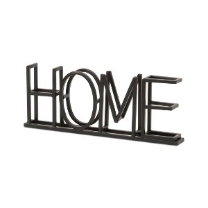 HomeRoots 11" Black Metal Home Tabletop Sign - 1 of 4
