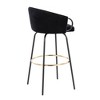 Contemporary/Glam 360¡ã Swivel Bar Stools with Velvet Upholstered Seats and Metal Frame with Footrest (Set of 2) for Home Bar - 4 of 4