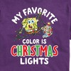 Men's - SpongeBob SquarePants - My Favorite Color Is Christmas Lights Spongebob and Gary Short Sleeve Graphic T-Shirt - 2 of 4
