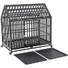 47.2" Heavy-Duty Dog Crate - Metal Kennel with Roof & Window, Lockable Wheels for Indoor/Outdoor Use, Large Pet Playpen with Ventilation - 3 of 4
