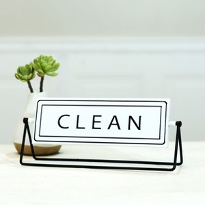 VIP Metal 12 in. White Dirty or Clean Table Sign - 1 of 4
